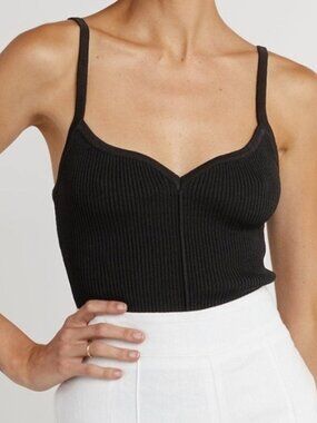 DISSH Element Sweetheart Knit Tank Top - Black - Size XS